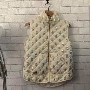 Simply southern white and gold pineapple vest women’s size medium